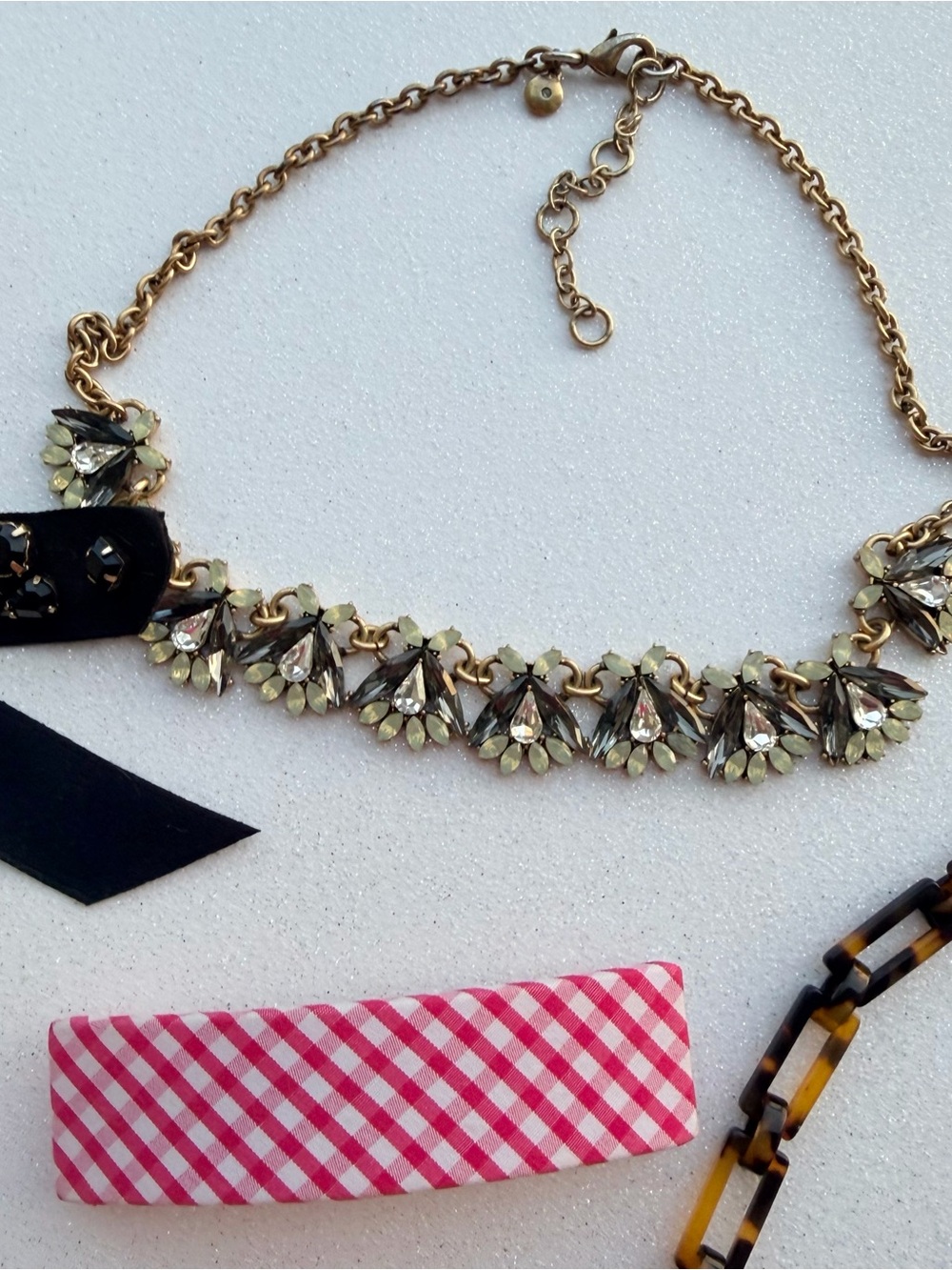 J. Crew/Madewell Accessory/Jewelry LOT: Hair Clip, Necklace, Bracelet Bow Neon - Picture 5 of 9